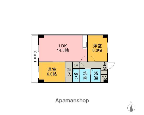エクセル東刈谷(2LDK/4階)の間取り写真