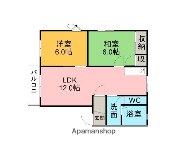 コートビレッジ高須(2LDK/1階)の間取り写真
