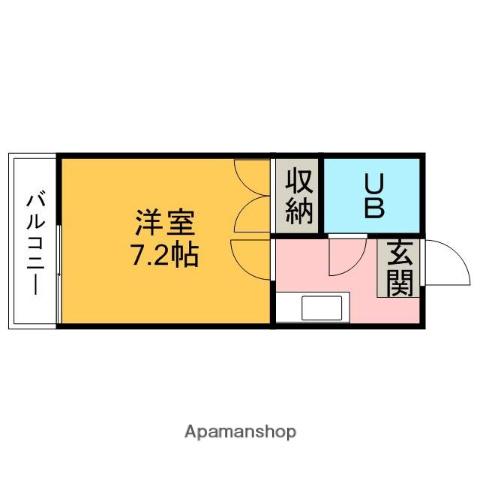 欅ハイツ(1K/2階)の間取り写真