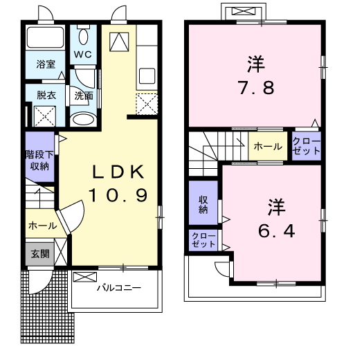 プリマヴェーラ(2LDK/1階)の間取り写真