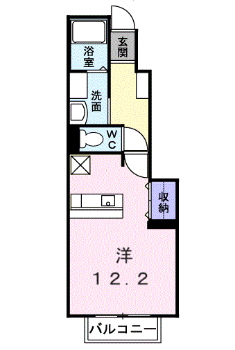 タウン樹D(1K/1階)の間取り写真