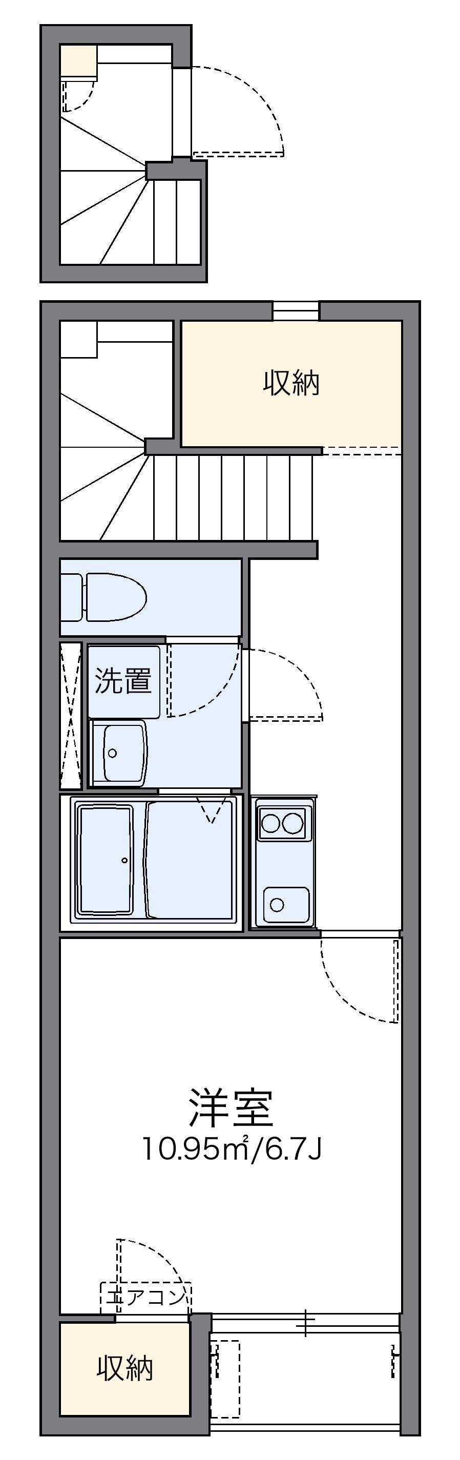 レオネクストエスペランサ泉Ⅱ(1K/2階)の間取り写真
