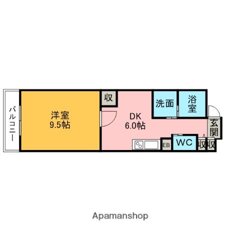 THE RESIDENCE 東刈谷(1DK/4階)の間取り写真