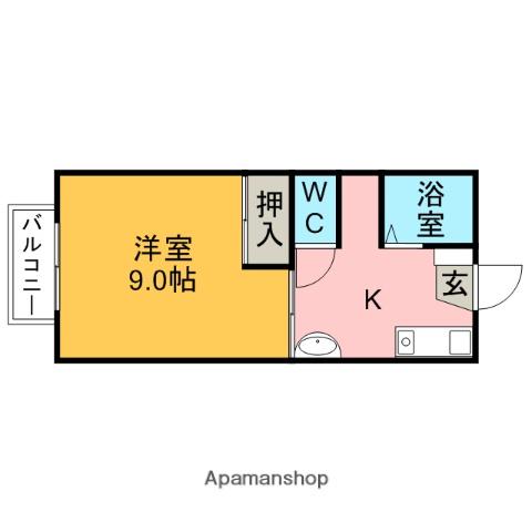 セジュールセブン(1K/2階)の間取り写真