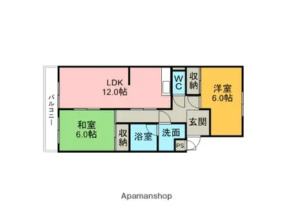 竹中マンション(2LDK/3階)の間取り写真