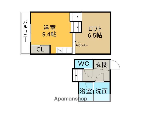 SUNNY PLACE 今岡(ワンルーム/2階)の間取り写真