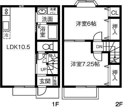ＲＩＶＥＲ　ＰＡＲＫ　Ａ・Ｂ・Ｃ(2LDK)の間取り写真