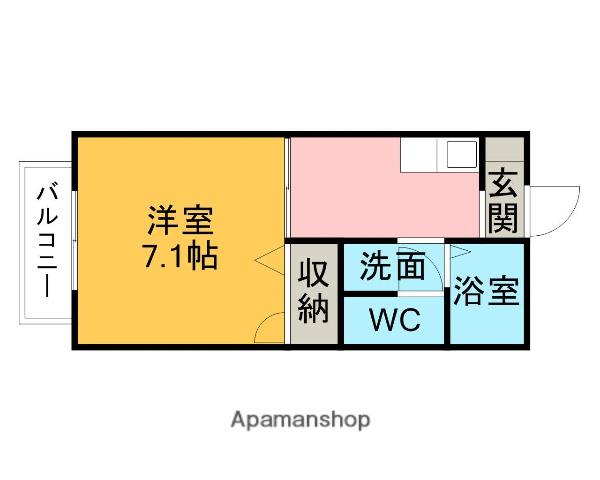 ビライチカワ・寺横(1K/2階)の間取り写真