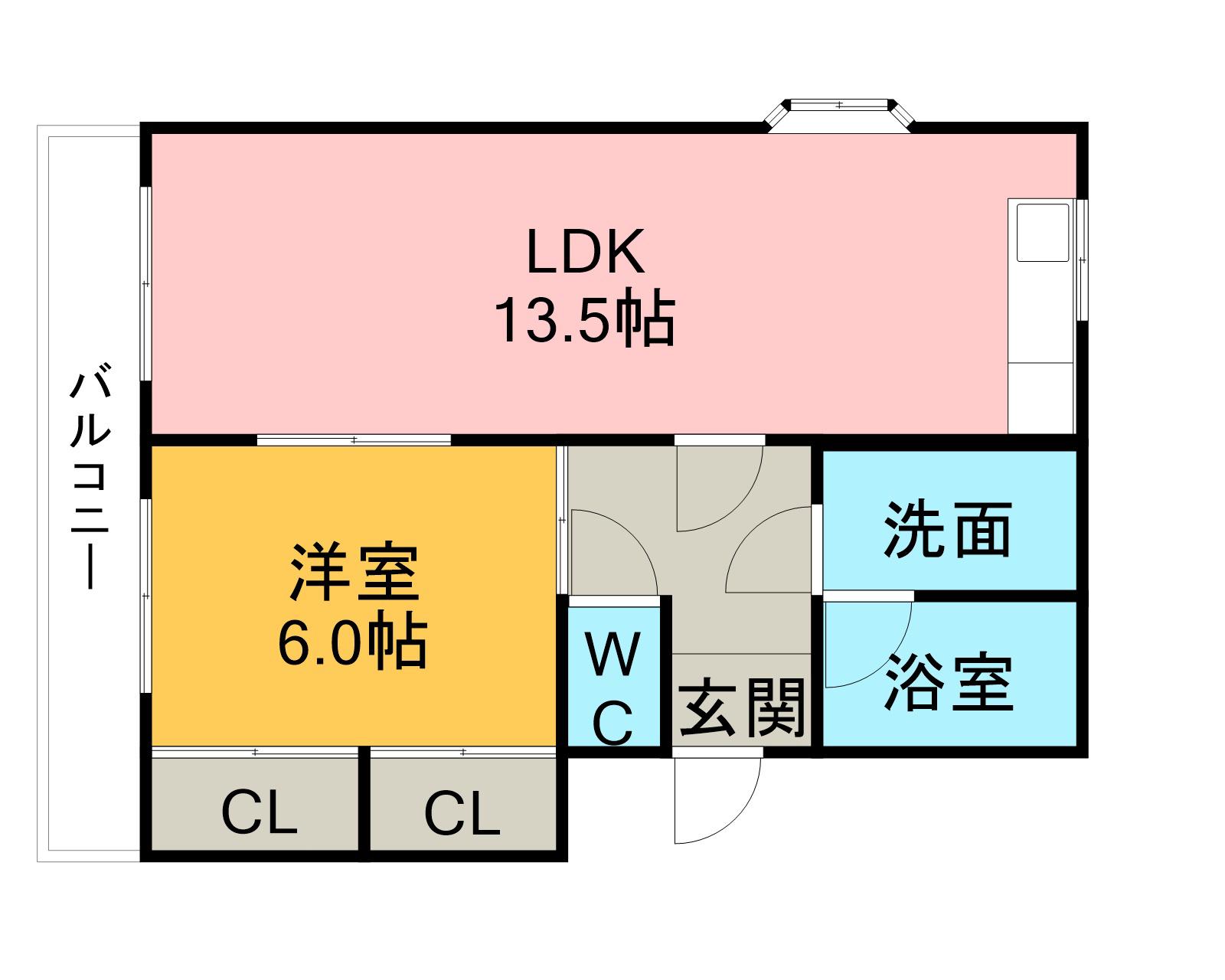 シェリールB(1LDK/1階)の間取り写真