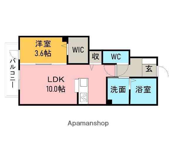コルネット・ロッソK(1LDK/1階)の間取り写真