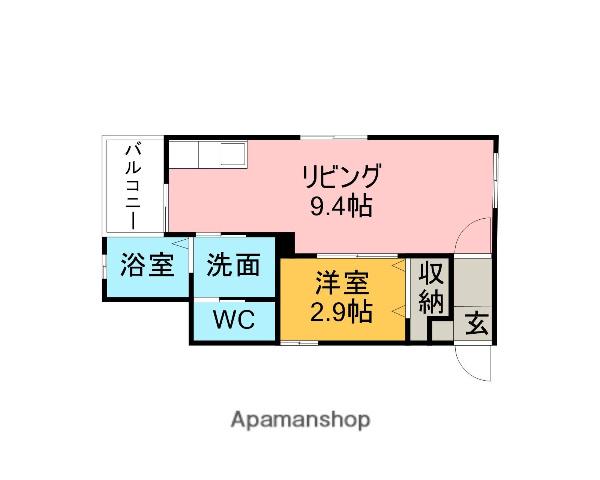 グランディール知立北(1LDK/1階)の間取り写真