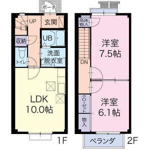 ファミール上町(2LDK)の間取り写真