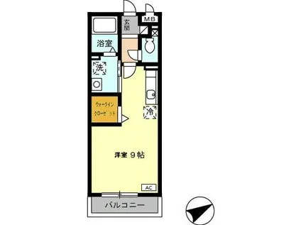 セジュール恩田(ワンルーム/1階)の間取り写真
