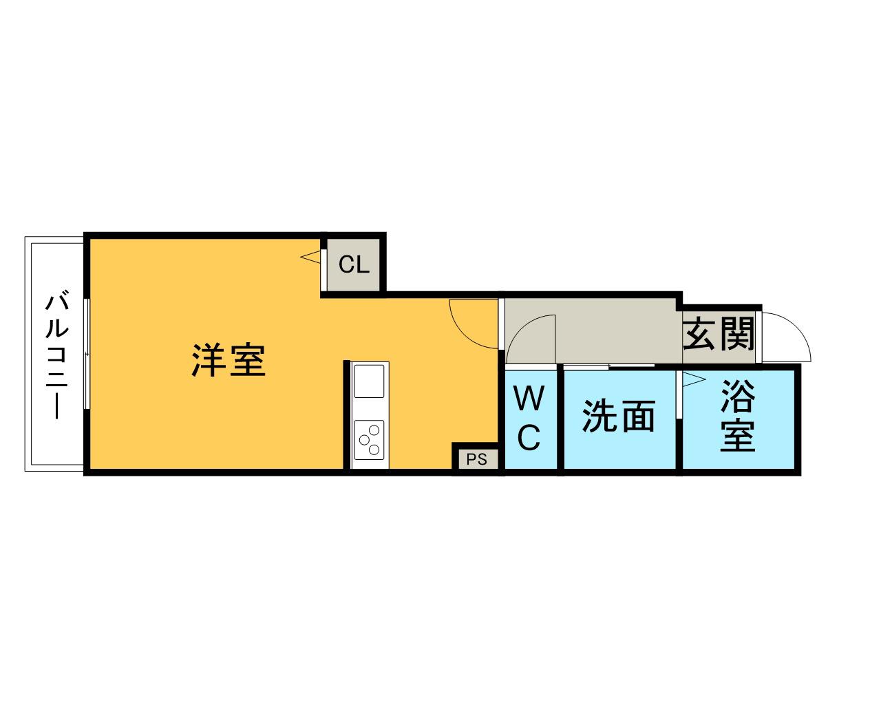 CIEL TSUIJI(1K/1階)の間取り写真