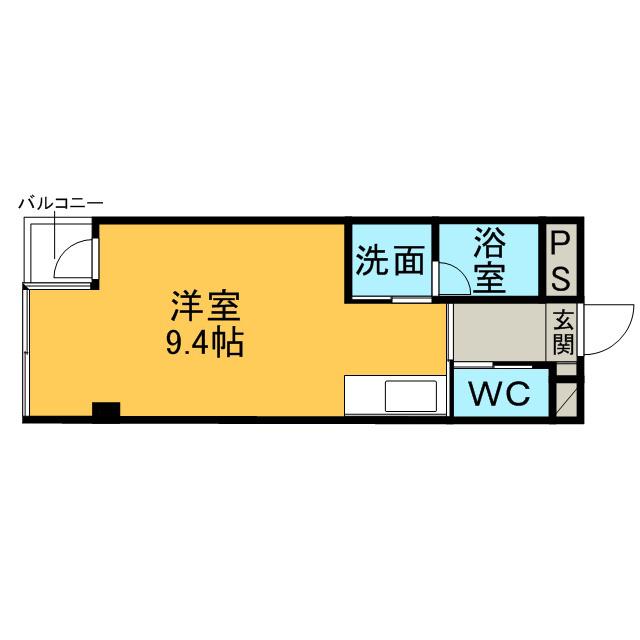 シャトーヨサミ(ワンルーム/3階)の間取り写真