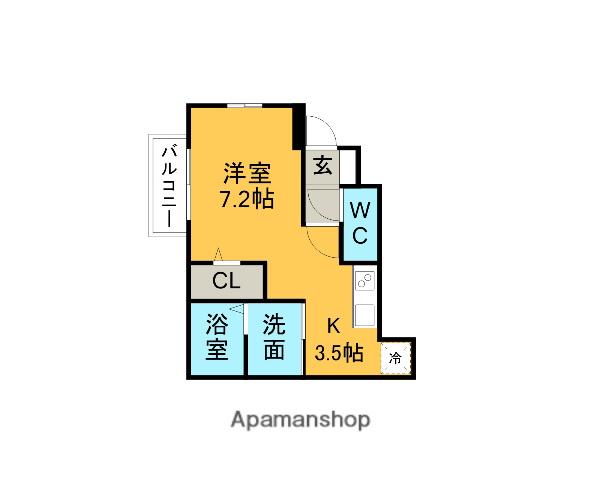 名鉄三河線 刈谷市駅 徒歩6分 2階建 築6年(ワンルーム/1階)の間取り写真