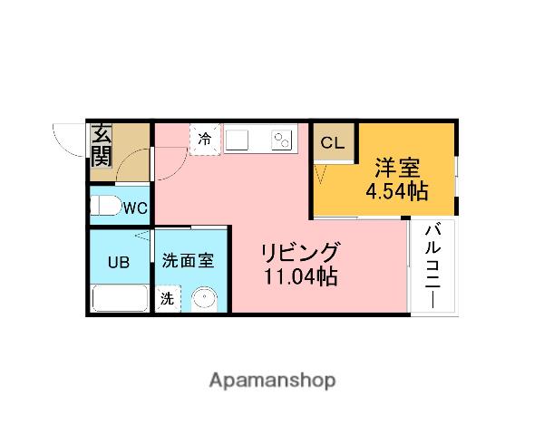 JACK UCHISAIWAIⅠ(1LDK/1階)の間取り写真