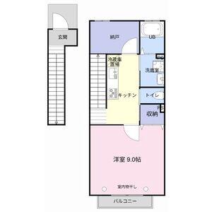 MY BLOOM(1K/2階)の間取り写真