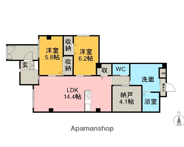 リバーサイド東洋(2SLDK/1階)の間取り写真