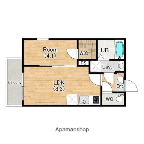 ジーメゾン知立エルペシア(1LDK/3階)の間取り写真