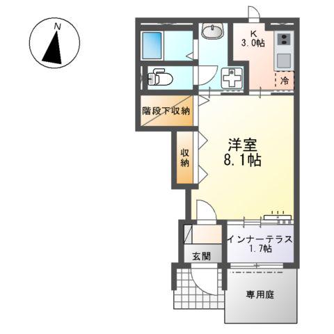 ステラート(1K/1階)の間取り写真