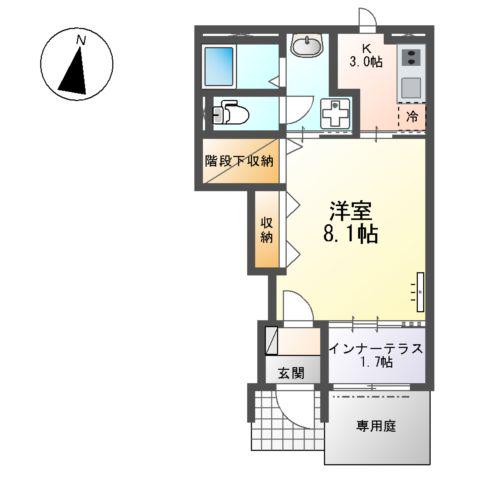 ステラート(1K/1階)の間取り写真