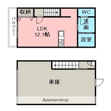 グランドウエスト(ワンルーム/1階)の間取り写真