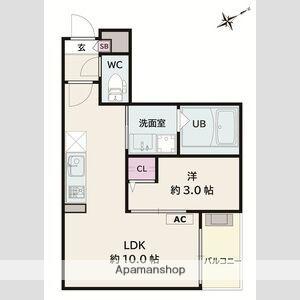 JACK HACHIMANⅢ(1LDK/3階)の間取り写真