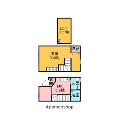 ラピスラズリ(1DK/1階)の間取り写真
