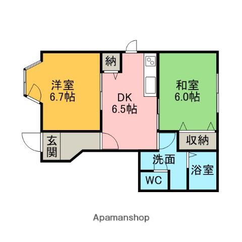 グランドールメゾンⅢ(2DK/1階)の間取り写真