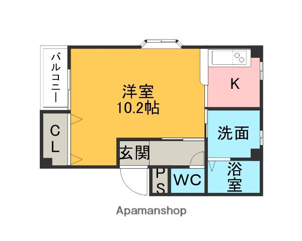 ジョイナスエイト(1K/4階)の間取り写真