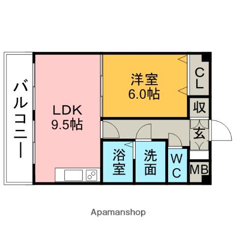 アビタシオン93/4(1LDK/1階)の間取り写真