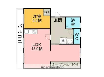 コーポ西栄(1LDK/1階)の間取り写真