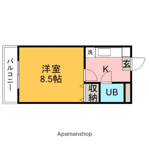 NEW POND(1K/3階)の間取り写真
