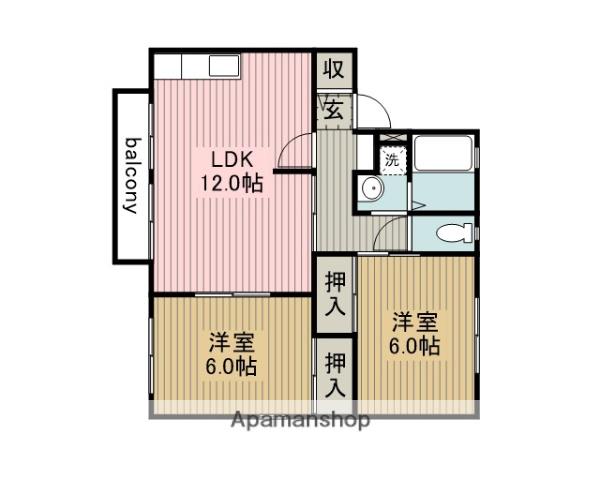 エイトファーム知立(2LDK/2階)の間取り写真