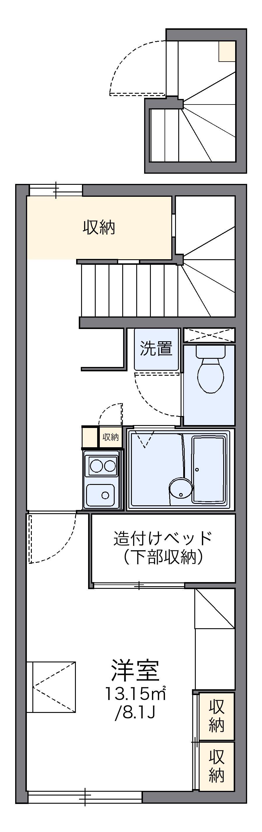 レオパレスサントエール富士塚(1K/2階)の間取り写真