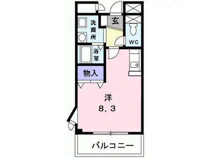 知立・イーストONE(ワンルーム/3階)の間取り写真