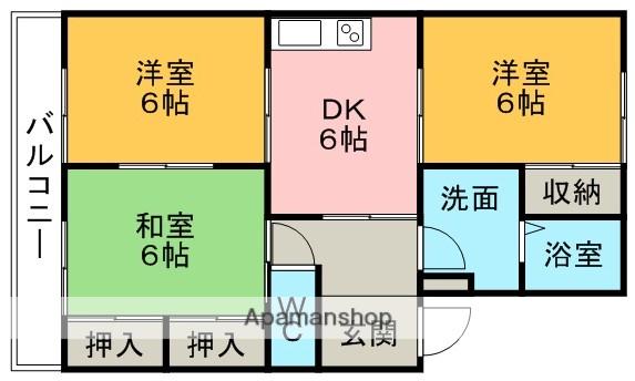 ハイツ高根(3DK/3階)の間取り写真