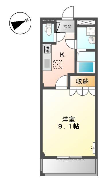 ジャルディーノカメリア(1K/1階)の間取り写真