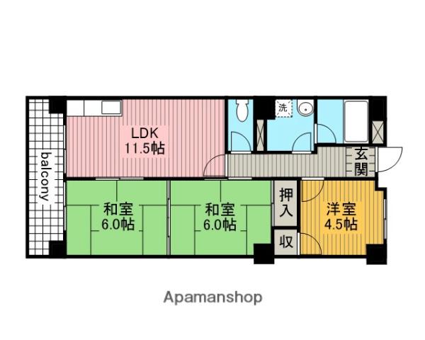 ベルツリー美園(3LDK/3階)の間取り写真