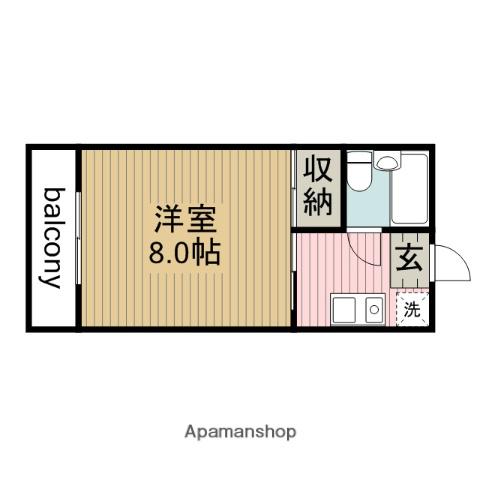ルピナス知立(1K/2階)の間取り写真