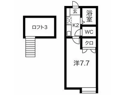 シェリール・ミニB(1K/1階)の間取り写真