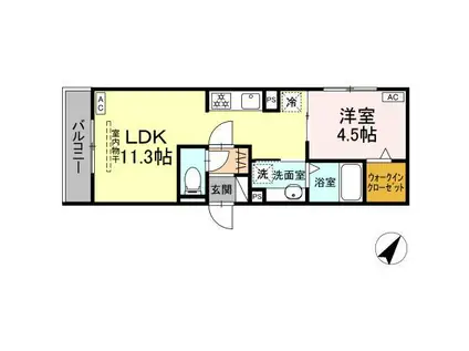 GRAND D-ROOM豊田市若林西町(1LDK/2階)の間取り写真