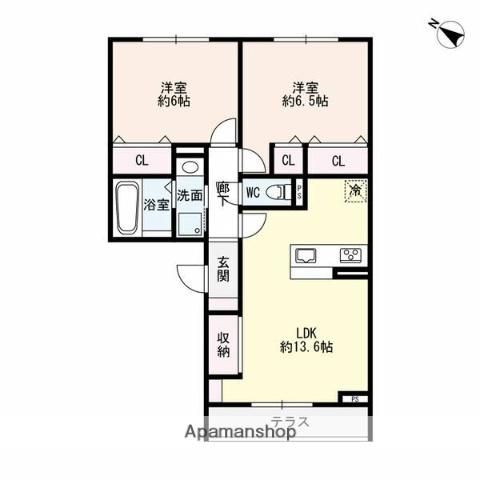 PLATINUM ONE(2LDK/2階)の間取り写真