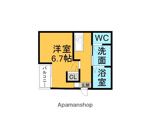 LECOCON知立(1K/1階)の間取り写真