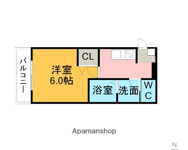 LECOCON知立(1K/1階)の間取り写真
