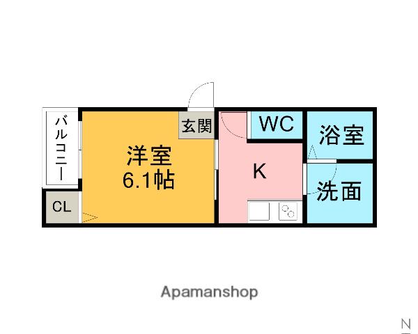 LECOCON知立(1K/3階)の間取り写真