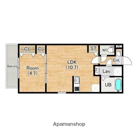 ジーメゾン草刈フォーベル(1LDK/3階)の間取り写真