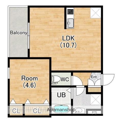 ジーメゾン草刈フォーベル(1LDK/1階)の間取り写真