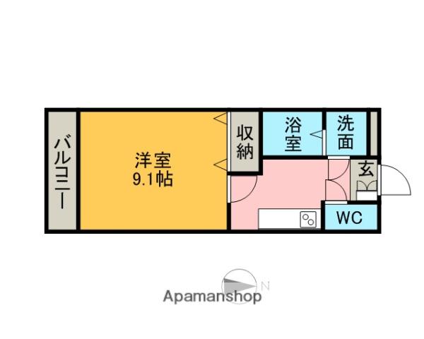 ASOBI-PALACE柊(1K/1階)の間取り写真